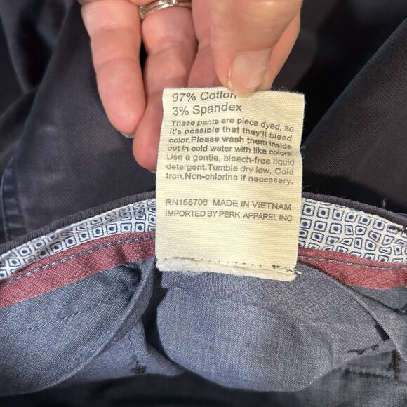 Perk Mens Pants 42x30 Blue Flat Front Basic Work Office Career Professional - Picture 5 of 10